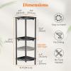 Lifewit Floor Standing Shower Caddy Corner, 4 Tier Plastic Shower Stand Rack with Adjustable Feet and Hooks, Rustproof Bathroom Shelf Organizer, 42.2″ H, Black(Black)