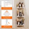 Lifewit Floor Standing Shower Caddy Corner, 4 Tier Plastic Shower Stand Rack with Adjustable Feet and Hooks, Rustproof Bathroom Shelf Organizer, 42.2″ H, Black(White)