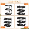 Lifewit Fruit Basket for Kitchen Counter, 3 Tier 16″(40cm) H Fruit Bowl with Banana Hanger, Vegetable Storage Stand Holder Organizer for Bread Snack Produce, Black