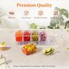 Lifewit Ice Chilled Condiment Caddy with 4 Containers(2.5 cup), Condiment Server with Separate Lids, Serving Tray Platter with Removable Dishes for Bar Accessories, Fruit, Salad, Taco, Party Garnish(with Accessories)