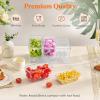 Lifewit Ice Chilled Condiment Caddy with 4 Containers(2.5 cup), Condiment Server with Separate Lids, Serving Tray Platter with Removable Dishes for Bar Accessories, Fruit, Salad, Taco, Party Garnish(without Accessories)