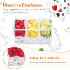 Lifewit Ice Chilled Condiment Caddy with 4 Containers(2.5 cup), Condiment Server with Separate Lids, Serving Tray Platter with Removable Dishes for Bar Accessories, Fruit, Salad, Taco, Party Garnish(without Accessories)