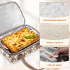 Lifewit Insulated Single Decker Casserole Carrier for Hot or Cold Food, Lasagna Lugger Holder Fits 9″ x 13″ Baking Dish, Thermal Lunch Tote Bag for Potluck Parties, Picnic and Cookouts, Grey(Beige)