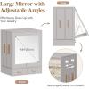 Lifewit Jewelry Box 360° Rotating, Large Adjustable Angle Mirror, Jewelry Storage Case with 6 Drawers, Open Design, Jewelry Organizer for Ring Necklace Earring Bracelet, Great Gift, Creamy White(Light Gray)