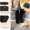 Lifewit Knife Block without Knives, Plastic Universal Knife Block Holder with Detachable Slots, Hold Up to 15 Knives, Scissors, and Sharpening Rods, Kitchen Storage Organizer for Counter, Black