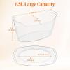 Lifewit Large 6.5L Ice Bucket for Parties, Portable Drink Bucket for Cocktail Bar, Plastic Champagne Cooler for Beverage/Wine/Beer/Juice, Mimosa Bar Supplies Chiller Tub with Scoop(4)