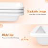 Lifewit Large Plastic Serving Tray Set for Party Supplies, 16/14/12 inch Platters for Serving Food, 3 PCS White Reusable Tray for Veggie, Snack, Fruit, Cookies, Dessert in Kitchen/Pantry Organization(3)
