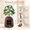 Lifewit Litter Box Cat with Faux Plant & Scoop, Hidden Enclosure Litter Tray with Odor Control & Carbon Filter in Living Room, Bedroom, Corner, Black(Brown)