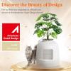 Lifewit Litter Box Cat with Faux Plant & Scoop, Hidden Enclosure Litter Tray with Odor Control & Carbon Filter in Living Room, Bedroom, Corner, Black(White)