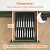 Lifewit Magnetic Drawer Knife Organizers Insert, Kitchen Plastic In Drawer Knife Block Slots, Steak Chefs Knives Holder Storage Sets for 16 Knives and 1 Sharpening Steel, Extra Large, Gray(Black)