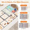 Lifewit Nursery Drawer Organizer for Clothes 12 Pack, Certified Child-safe Dresser Drawer Divider Storage Bins, Foldable Clothing Storage Basket for Baby Clothes/Underwear/Sock/Diaper in Closet(28)