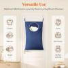 Lifewit Over Door Laundry Hamper, Large Collapsible Hanging Laundry Hamper, Hanging Laundry Basket Bag for Bathroom Bedroom Dirty Clothes Storage Organizer, Light Gray(Dark Blue)