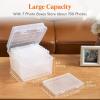 Lifewit Photo Storage Box 5×7 Photo Case, 9 pcs Inner Photo Storage Containers, Clear Photo Boxes, Seed Organizer Craft Storage Box for Cards Pictures Stamps Office Supplies with 1 Sheet Label Sticker(Clear)