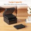 Lifewit Photo Storage Box 5×7 Photo Case, 9 pcs Inner Photo Storage Containers, Clear Photo Boxes, Seed Organizer Craft Storage Box for Cards Pictures Stamps Office Supplies with 1 Sheet Label Sticker(Black)