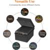 Lifewit Photo Storage Box 5×7 Photo Case, 9 pcs Inner Photo Storage Containers, Clear Photo Boxes, Seed Organizer Craft Storage Box for Cards Pictures Stamps Office Supplies with 1 Sheet Label Sticker(Black)