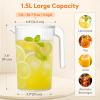 Lifewit Pitcher with Lid, 50 oz Water Jug BAP Free Plastic, Containers Juice, Ice Tea, Drink, Lemonade Pitchers for Fridge, 3 Pack(2)