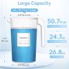 Lifewit Pitcher with Lid, 50 oz Water Jug BAP Free Plastic, Containers Juice, Ice Tea, Drink, Lemonade Pitchers for Fridge, 3 Pack(3)