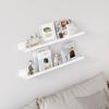 Lifewit Plastic Floating Nursery Book Shelves for Wall Set of 4, 24 inch White Long Kids Bookshelf, Kids Room Bedroom Study Storage Display Organizer Decor(White)
