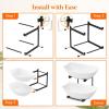 Lifewit Plastic Fruit Bowl Basket for Kitchen Countertop, 3 Tier Fruit Holder with Black Metal Stand, Serving Tray for Food, Vegetable, Cake, Dessert in Party(Black)