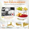 Lifewit Plastic Fruit Bowl Basket for Kitchen Countertop, 3 Tier Fruit Holder with Black Metal Stand, Serving Tray for Food, Vegetable, Cake, Dessert in Party(Gold)