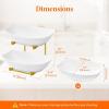 Lifewit Plastic Fruit Bowl Basket for Kitchen Countertop, 3 Tier Fruit Holder with Black Metal Stand, Serving Tray for Food, Vegetable, Cake, Dessert in Party(Gold)