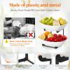 Lifewit Plastic Fruit Bowl Basket for Kitchen Countertop, 3 Tier Fruit Holder with Black Metal Stand, Serving Tray for Food, Vegetable, Cake, Dessert in Party(Black)