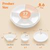 Lifewit Plastic Rotating Divided Serving Tray, Chips and Dip Serving Dish Bowl for Party Entertaining, Round Platter Plate for Fruit/Veggie/Snack/Candy/Taco/Cheese