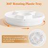 Lifewit Plastic Rotating Divided Serving Tray, Chips and Dip Serving Dish Bowl for Party Entertaining, Round Platter Plate for Fruit/Veggie/Snack/Candy/Taco/Cheese