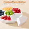 Lifewit Plastic Rotating Divided Serving Tray, Chips and Dip Serving Dish Bowl for Party Entertaining, Round Platter Plate for Fruit/Veggie/Snack/Candy/Taco/Cheese