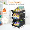 Lifewit Plastic Stackable Storage Baskets, 4 Tier Stacking Bins for Food and Clothes, Multifunctional Organizer for RV, Kitchen, Playroom, Pantry and Bathroom, 13.8″D x 11.8″W x 28.3″H, 1 Pack, White(Black)