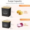 Lifewit Potato and Onion Storage Bin, Stackable Garlic Keeper with Aerating Holes and Lid, Plastic Vegetable Container Box for Pantry Countertop, White, 24 x 18 x 24 cm/9.5 x 7 x 9.5 inch, Set of 3(Black)