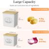 Lifewit Potato and Onion Storage Bin, Stackable Garlic Keeper with Aerating Holes and Lid, Plastic Vegetable Container Box for Pantry Countertop, White, 24 x 18 x 24 cm/9.5 x 7 x 9.5 inch, Set of 3(White)