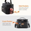 Lifewit Reusable Insulated Lunch Bag, Portable Cooler Freezable Soft Lunchbox Leakproof with Adjustable Shoulder Strap for Men Women Adult for Work Picnic or Travel, 9L 12 Can, Black(Black)