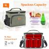 Lifewit Reusable Insulated Lunch Bag, Portable Cooler Freezable Soft Lunchbox Leakproof with Adjustable Shoulder Strap for Men Women Adult for Work Picnic or Travel, 9L 12 Can, Black(Dark Green)