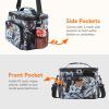 Lifewit Reusable Insulated Lunch Bag, Portable Cooler Freezable Soft Lunchbox Leakproof with Adjustable Shoulder Strap for Men Women Adult for Work Picnic or Travel, 9L 12 Can, Black(Flower)