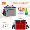 Lifewit Reusable Insulated Lunch Bag, Portable Cooler Freezable Soft Lunchbox Leakproof with Adjustable Shoulder Strap for Men Women Adult for Work Picnic or Travel, 9L 12 Can, Black(Gray)