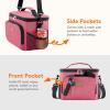 Lifewit Reusable Insulated Lunch Bag, Portable Cooler Freezable Soft Lunchbox Leakproof with Adjustable Shoulder Strap for Men Women Adult for Work Picnic or Travel, 9L 12 Can, Black(Pink)