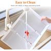 Lifewit Serving Tray Divided for Party Supplies, 4 PCS 15″ x 10″ Plastic Platters for Serving Food, White Reusable Tray for Veggie, Snack, Fruit, Cookies, Desserts in Kitchen/Pantry(6)