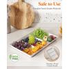 Lifewit Serving Tray Divided for Party Supplies, 4 PCS 15″ x 10″ Plastic Platters for Serving Food, White Reusable Tray for Veggie, Snack, Fruit, Cookies, Desserts in Kitchen/Pantry(8)
