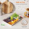 Lifewit Serving Tray Divided for Party Supplies, 4 PCS 15″ x 10″ Plastic Platters for Serving Food, White Reusable Tray for Veggie, Snack, Fruit, Cookies, Desserts in Kitchen/Pantry(12)