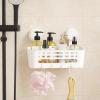 Lifewit Shower Caddy Suction Cup, NO-Drilling Bathroom Organizers and Storage Rack for Inside Shower, Plastic Removable Shower Shelves for Shampoo Strong Vacuum Suction, 10inch/26cm Long, 2 Pack(2)