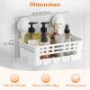 Lifewit Shower Caddy Suction Cup, NO-Drilling Bathroom Organizers and Storage Rack for Inside Shower, Plastic Removable Shower Shelves for Shampoo Strong Vacuum Suction, 10inch/26cm Long, 2 Pack(2)