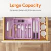 Lifewit Silverware Drawer Organizer, Expandable Utensil Tray for Kitchen, BPA Free Flatware and Cutlery Holder, Adjustable Plastic Storage for Spoons Forks Knives, 13-22 x 15″, Black(Purple)