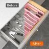 Lifewit Silverware Drawer Organizer, Expandable Utensil Tray for Kitchen, BPA Free Flatware and Cutlery Holder, Adjustable Plastic Storage for Spoons Forks Knives, 13-22 x 15″, Black(Pink)