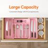 Lifewit Silverware Drawer Organizer, Expandable Utensil Tray for Kitchen, BPA Free Flatware and Cutlery Holder, Adjustable Plastic Storage for Spoons Forks Knives, 13-22 x 15″, Black(Pink)