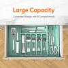 Lifewit Silverware Drawer Organizer, Expandable Utensil Tray for Kitchen, BPA Free Flatware and Cutlery Holder, Adjustable Plastic Storage for Spoons Forks Knives, 13-22 x 15″, Black(Turquoise)