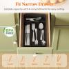 Lifewit Silverware Drawer Organizer Tray, Plastic Cutlery Storage for Kitchen, Flatware and Utensil Holder Divider for Spoons Forks Knives Tableware, 12.3 x 16, 7 Slots, Black(Black)