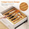 Lifewit Silverware Drawer Organizer, Utensil Tray for Kitchen, Flatware and Cutlery Holder, Storage for Spoons Forks Knives, 33 x 42cm, Natural(12.4”W x 11.7”D)