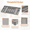 Lifewit Silverware Organizer, Plastic Kitchen Utensil Drawer Tray, Cutlery Flatware Storage Holder for Spoons Forks Knives, 20 x 16″/ 52 x 42cm, 8 Compartment, Gray(32.1 x 16.5 x 2 IN)