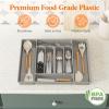 Lifewit Silverware Organizer, Plastic Kitchen Utensil Drawer Tray, Cutlery Flatware Storage Holder for Spoons Forks Knives, 20 x 16″/ 52 x 42cm, 8 Compartment, Gray(20.3 x 16.5 x 2 IN)